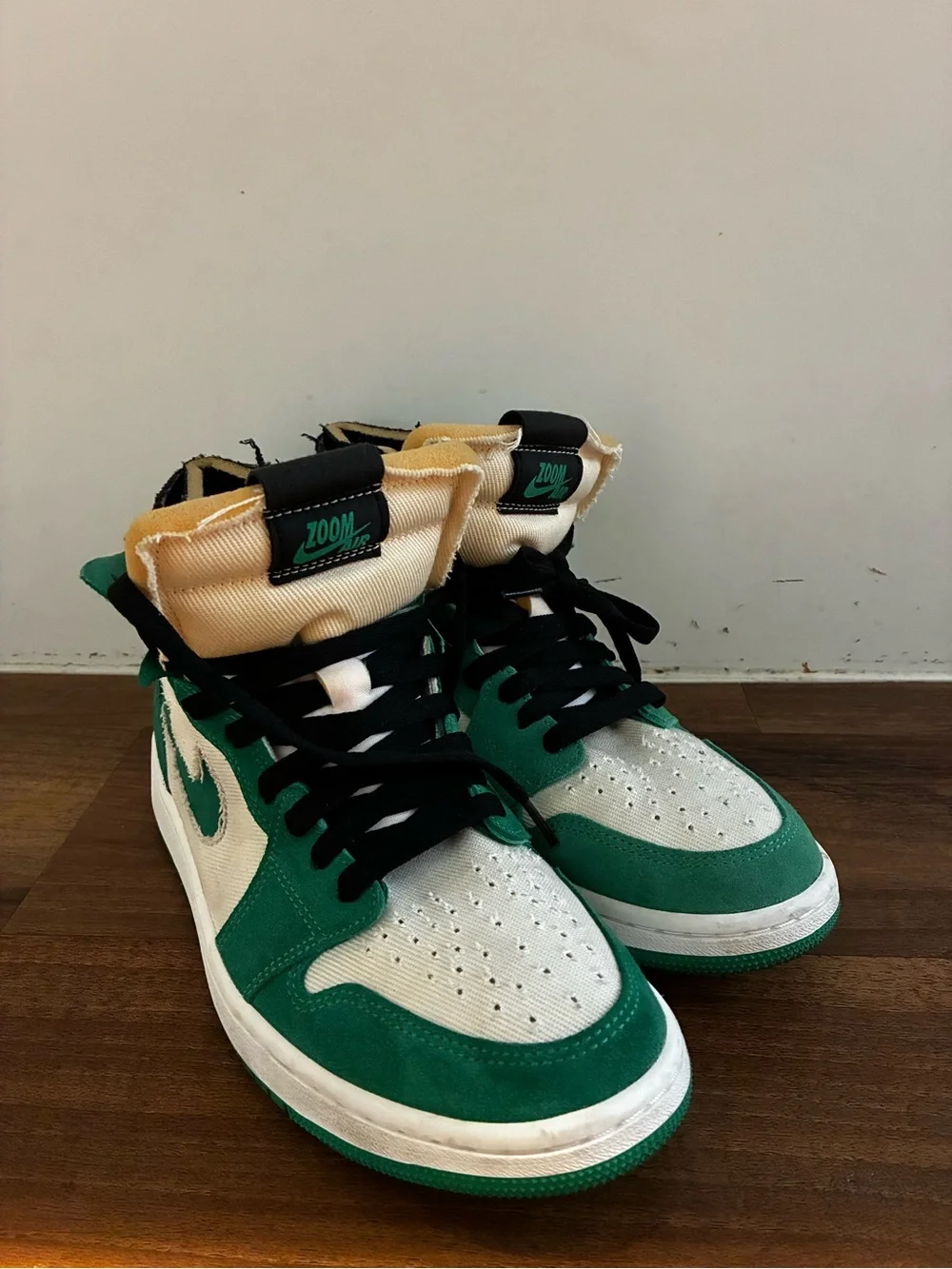 Jordan High-Top Sneakers in Green, White and Black